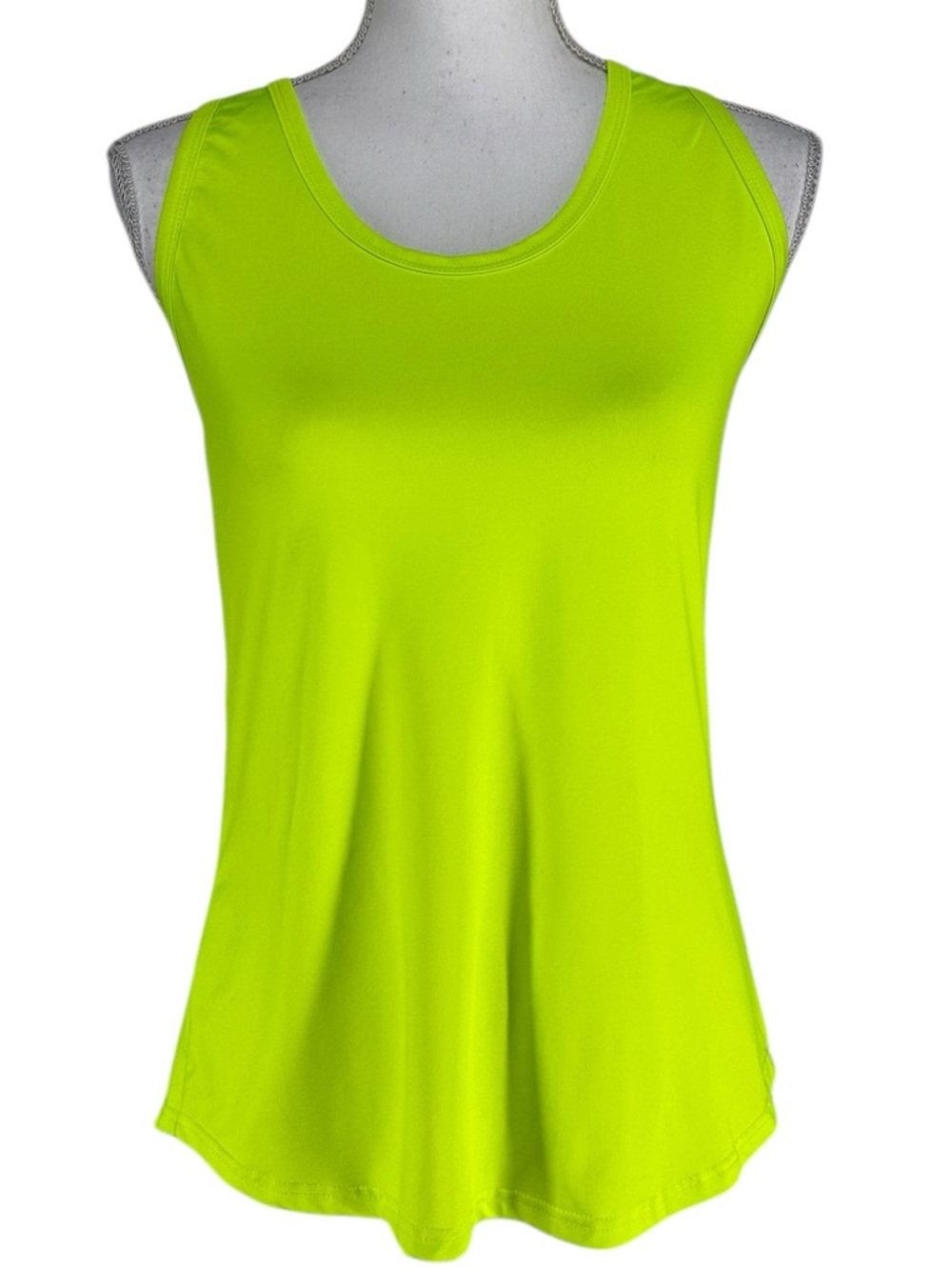 NEON YELLOW-GREEN / Athletic Tank Top with Mesh Racerback / Small / Yoga Active